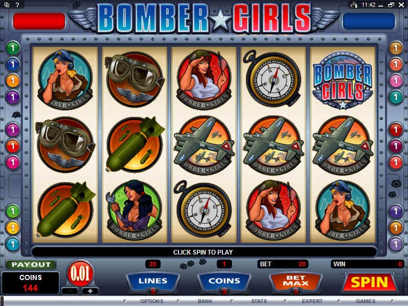 Play the new slot machine Bomber Girls at Players Palace Online Casino for free !