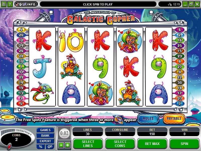 Play Galactic Gopher slots at Golden Tiger Online Casino . 