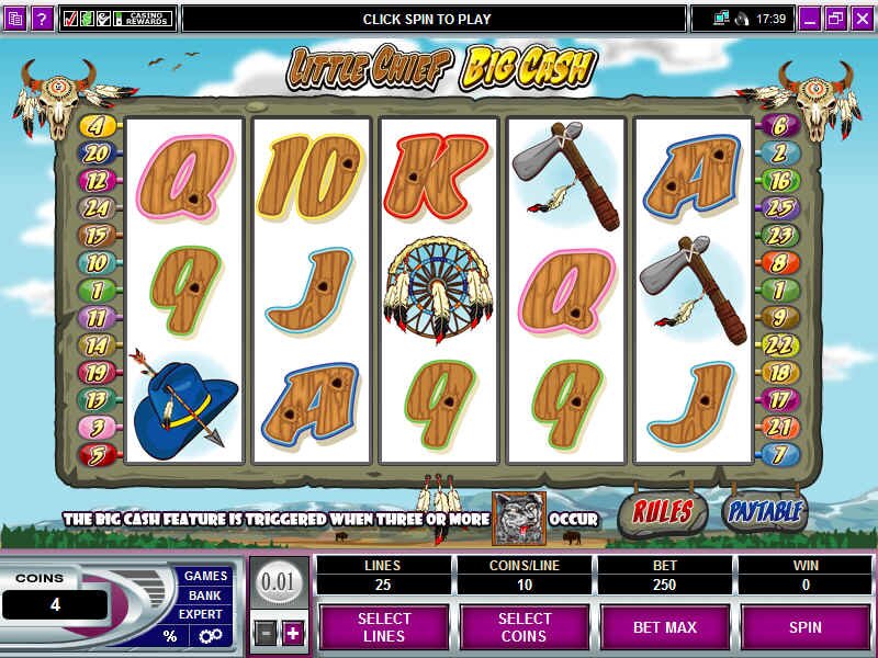 Little Chief Big Cash Slot Machine by Microgaming.