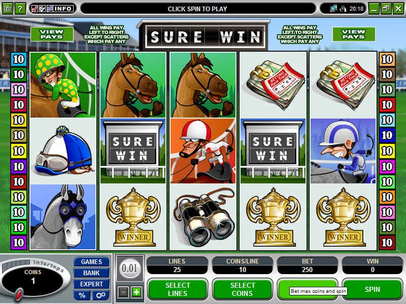 All new slot machine " Sure Win " will make a winner out of you!